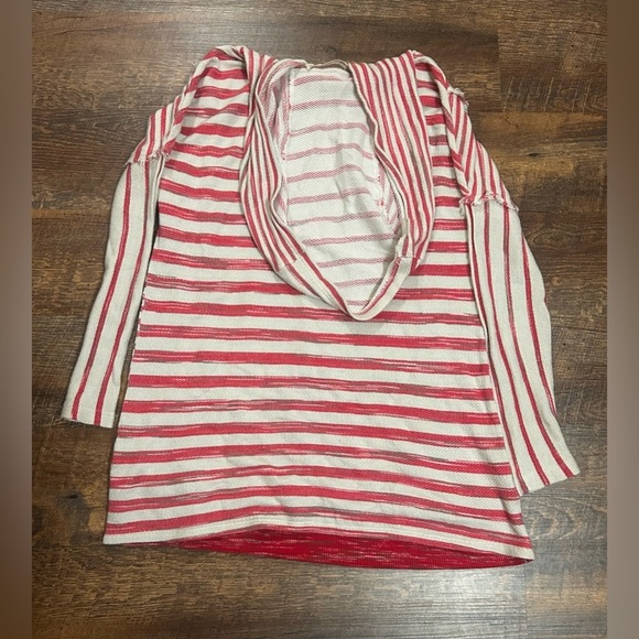 SOFT SURROUNDINGS Hooded French Terry Tunic Size XS Striped Dolman Hippie - Picture 3 of 4